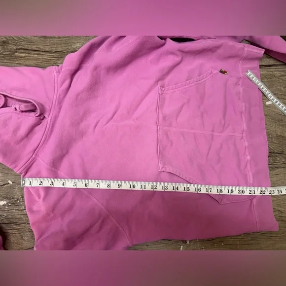 FREE CITY Pink COTTON HOODIE size 1 - small - Picture 6 of 9
